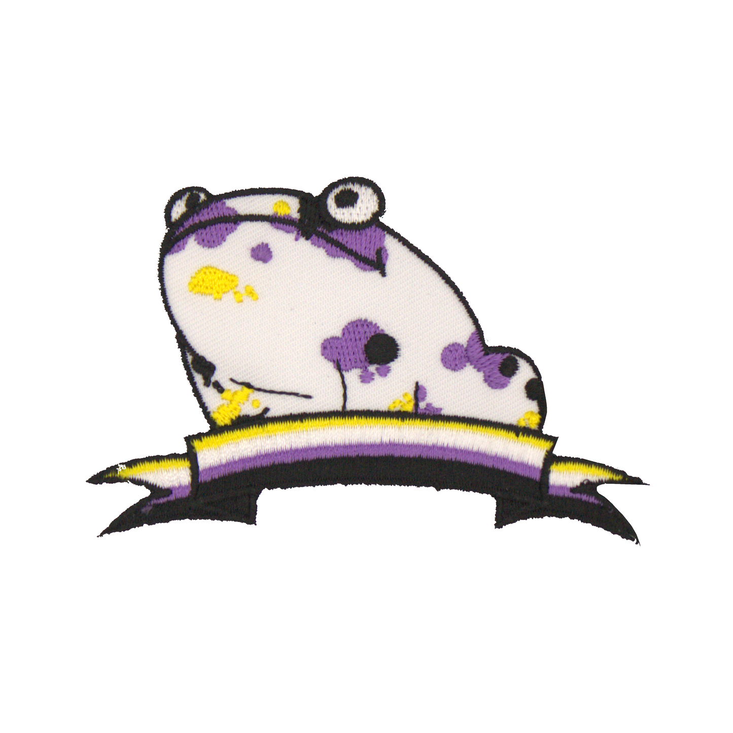 Nonbinary Pride Frog Embroidered Patch