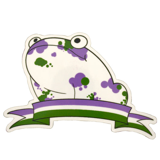 Genderqueer Pride Frog Sticker