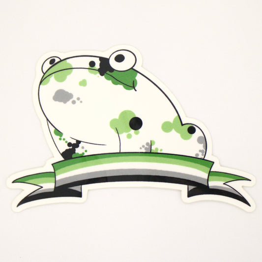 Aromantic Pride Frog Sticker
