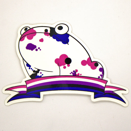 Genderfluid Pride Frog Sticker