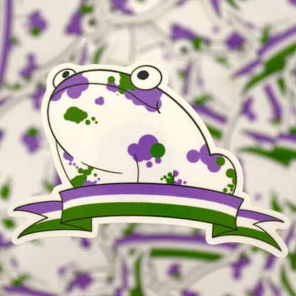 Genderqueer Pride Frog Sticker