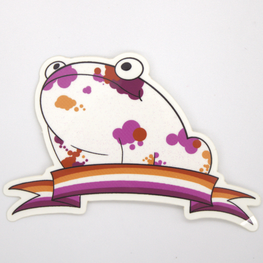 Lesbian Pride Frog Sticker