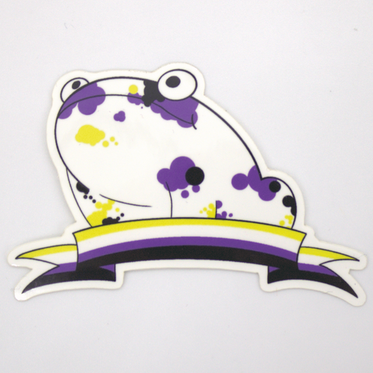 Nonbinary Pride Frog Sticker