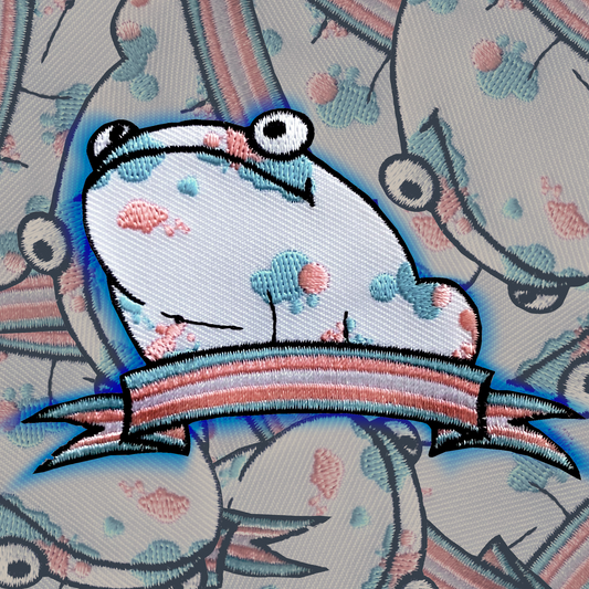 Transgender Pride Frog Embroidered Patch