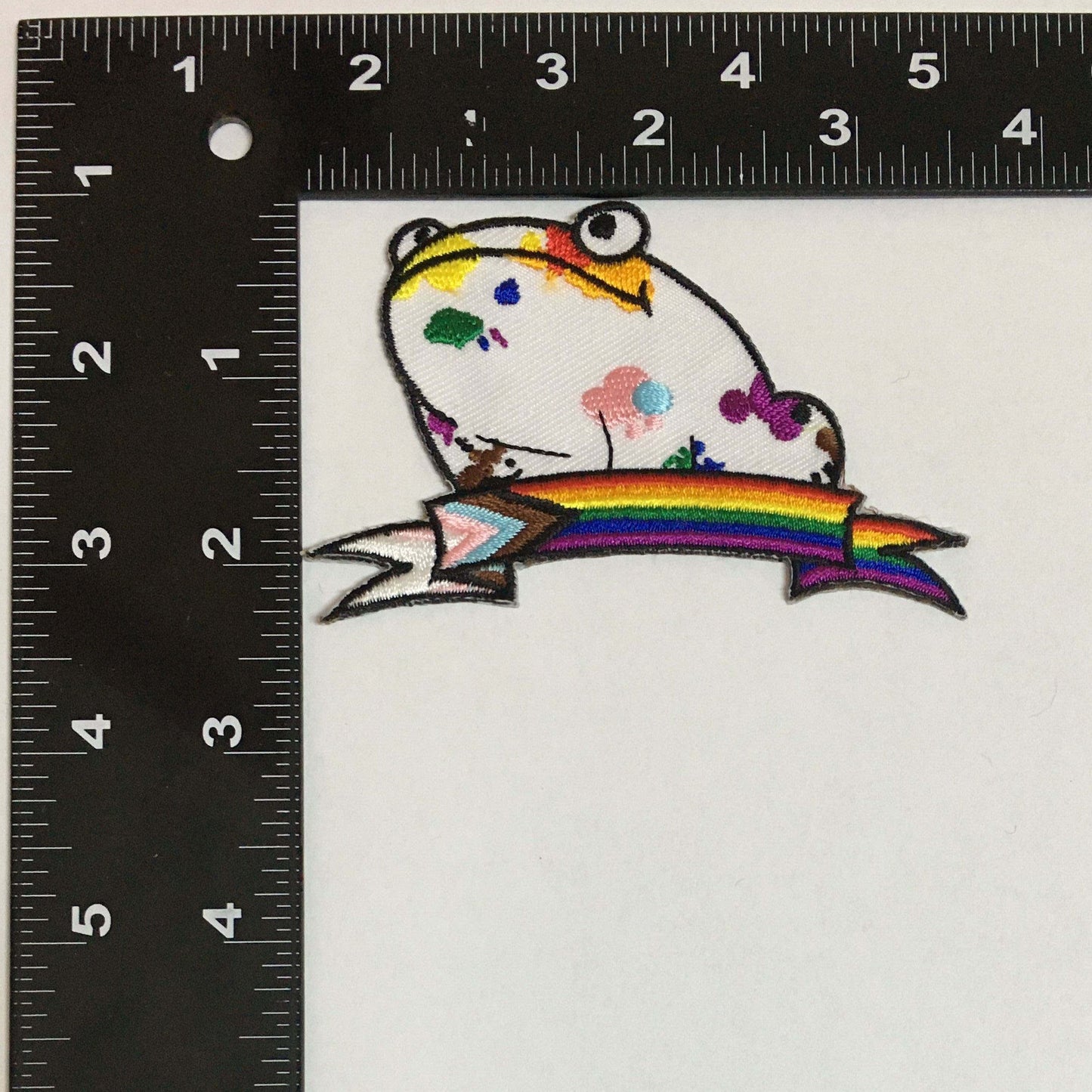 Progress Pride Frog Embroidered Patch