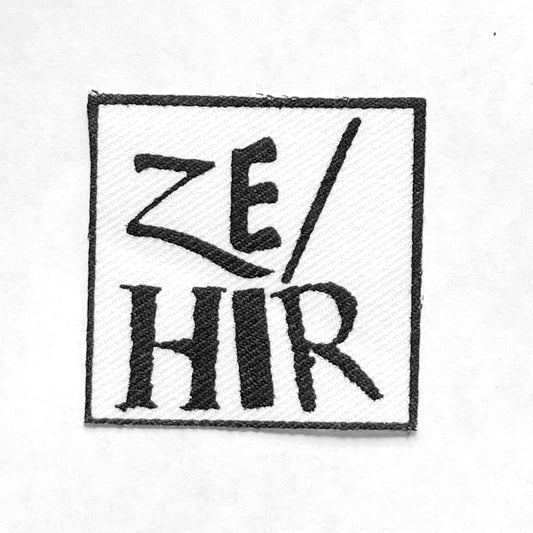 ZE/HIR Cotton Fabric Patch (black on white)