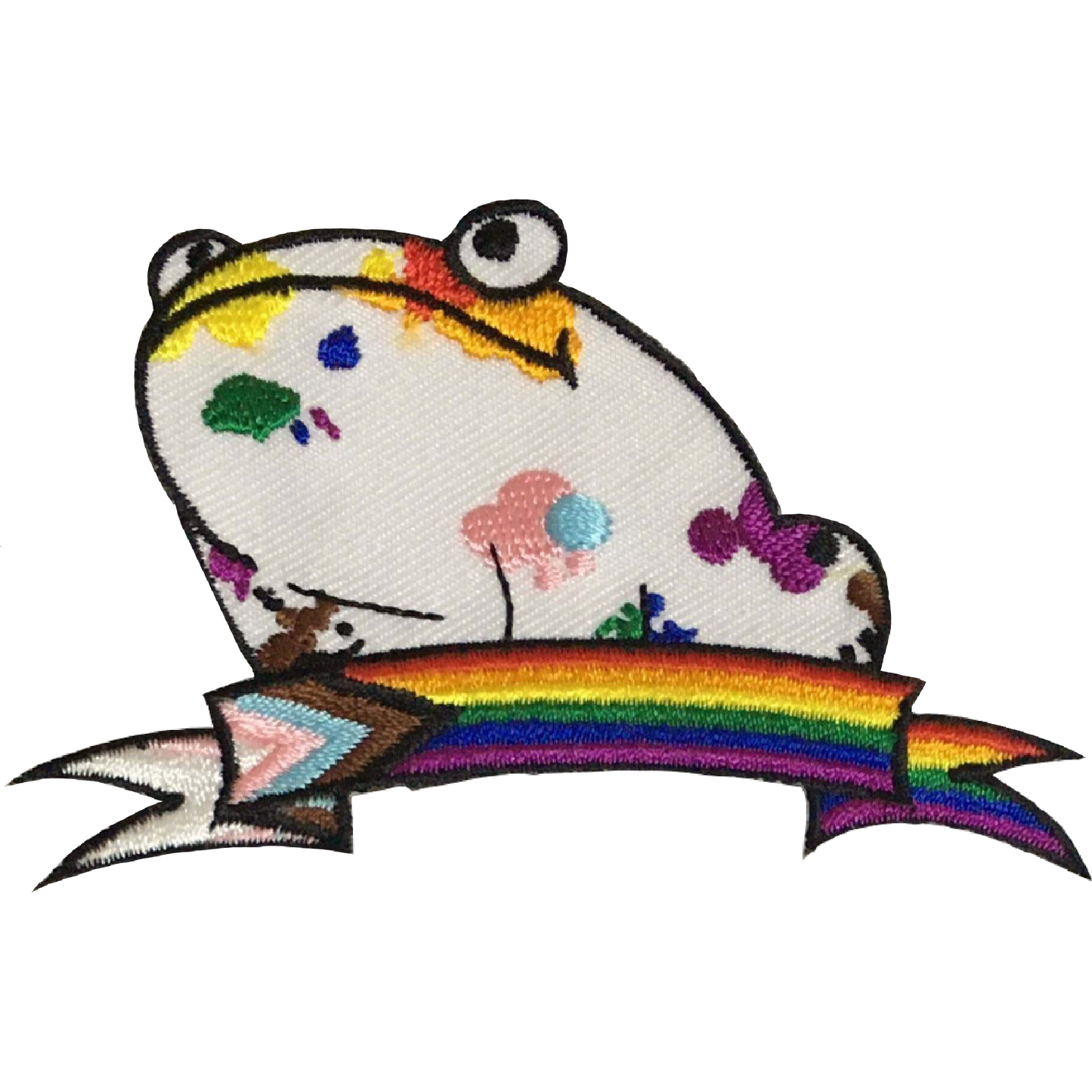 Progress Pride Frog Embroidered Patch
